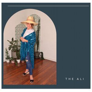 Sequin Kimono in tiger stripe print